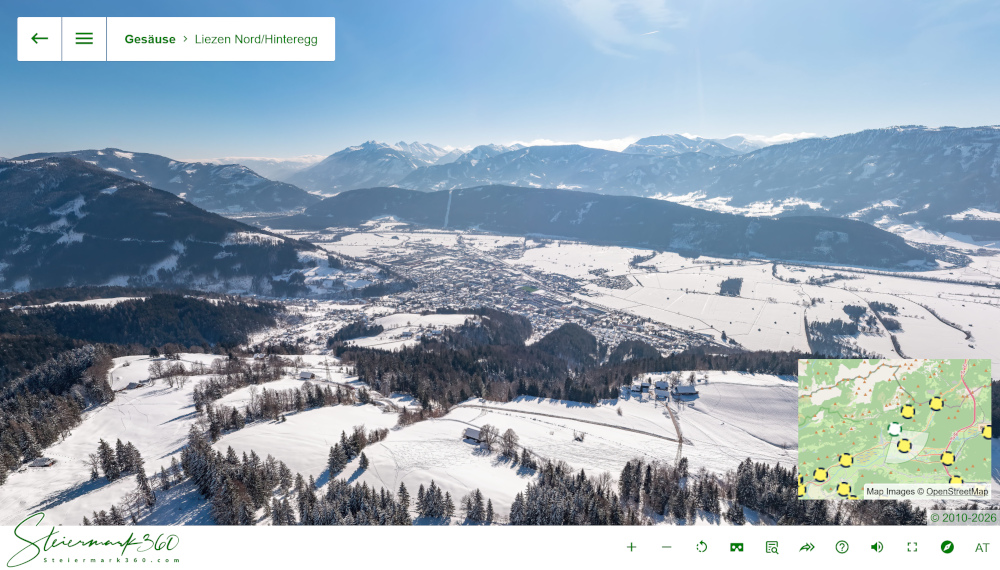 Interaktive 360° Ansicht von der Hinteregger Alm aus